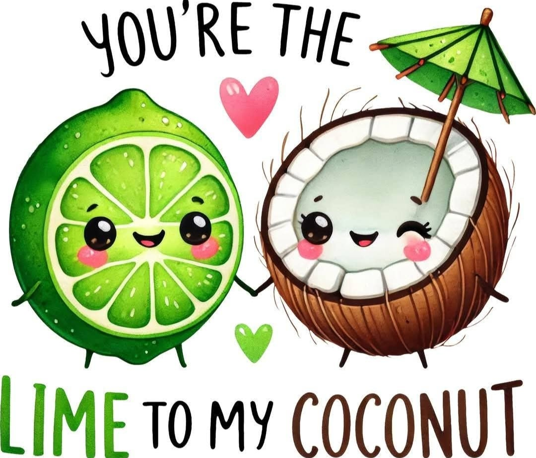 Lime To Coconut DTF Heat Transfer