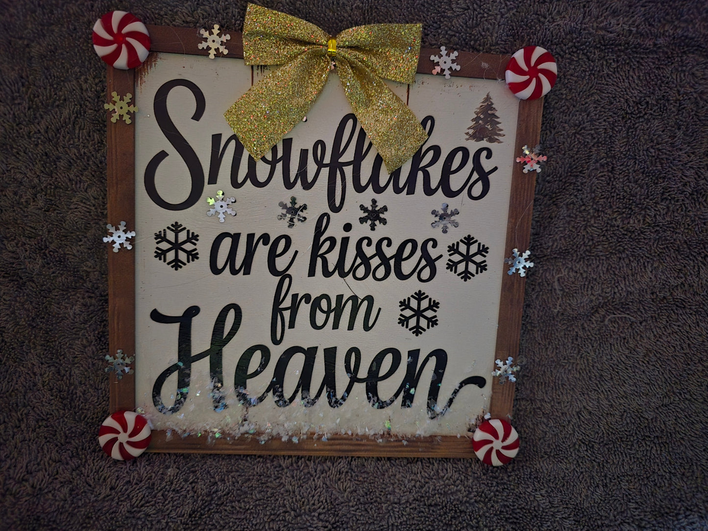 Snowflakes are Kisses from Heaven plaq