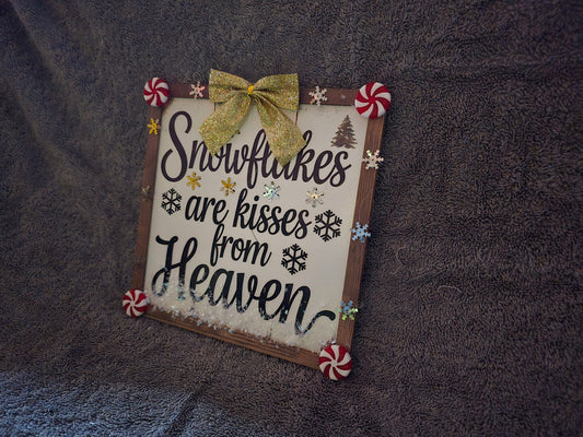 Snowflakes are Kisses from Heaven plaq